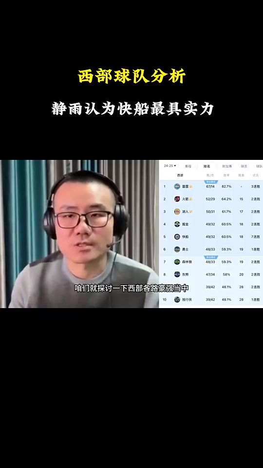 徐靜雨分析西部戰(zhàn)力：雷霆火箭湖人勇士都有短板，快船看上去最完美戰(zhàn)力最強(qiáng)