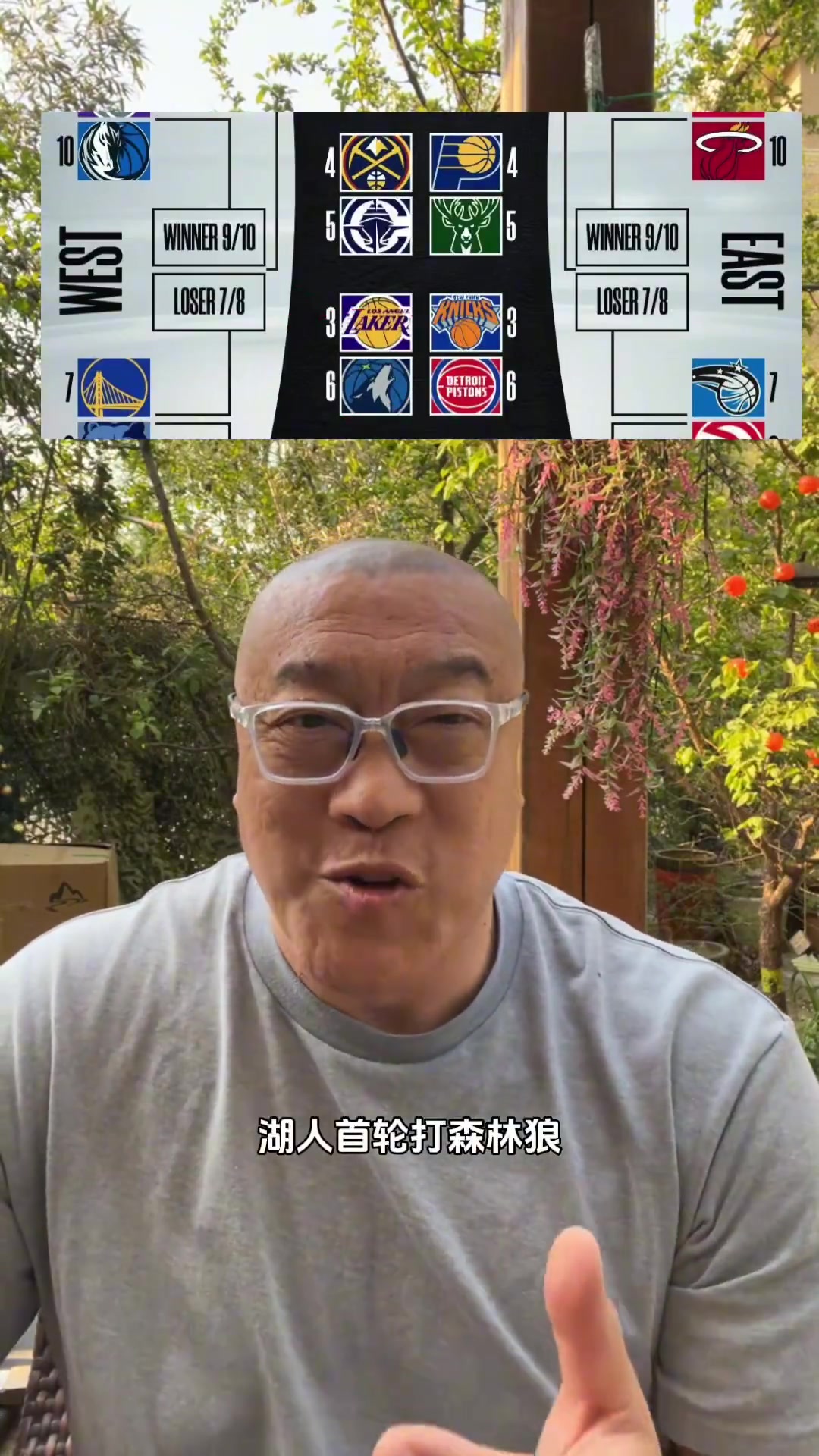 湖人打森林狼！馬?。褐灰獤|契奇像上賽季打戈貝爾那樣就行