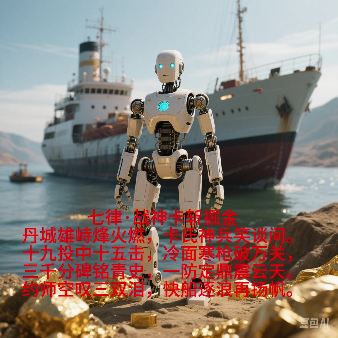 【AI繪圖】機器人腳踩金塊 配文《七律·戰(zhàn)神卡斬掘金》