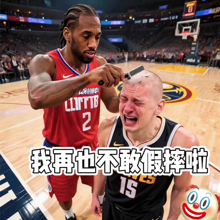 網(wǎng)友AI創(chuàng)作約基奇被小卡剃頭并配文：我再也不敢假摔啦